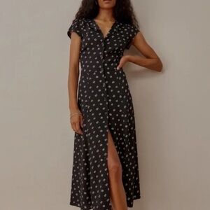 Reformation Black Floral Dress